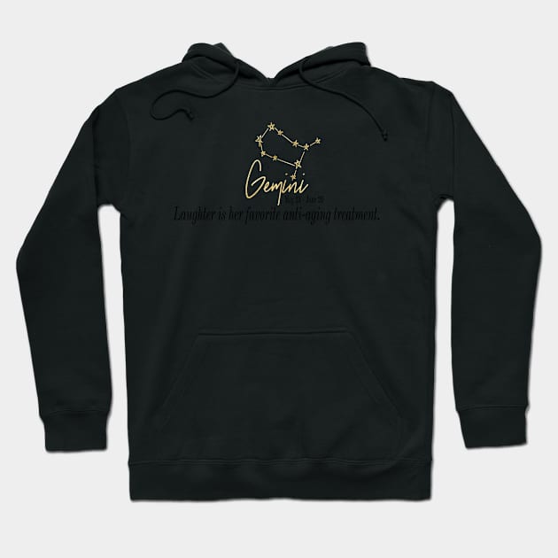 Gemini Constellation Quotes Astrology Sign Gold Foil Hoodie by Asilynn